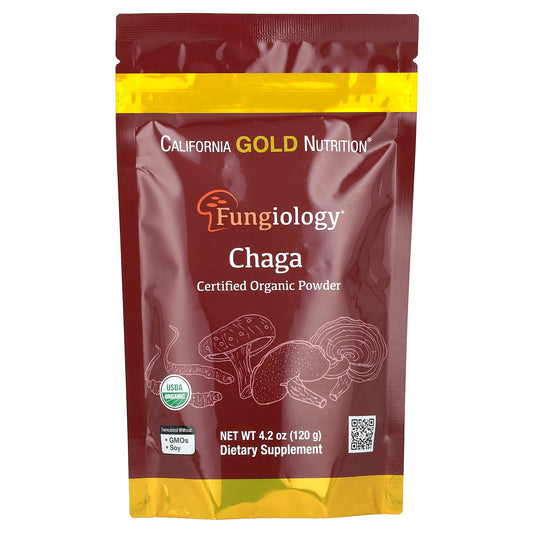 California Gold Nutrition, Fungiology®, Certified Organic Chaga Powder, 4.2 oz (120 g)