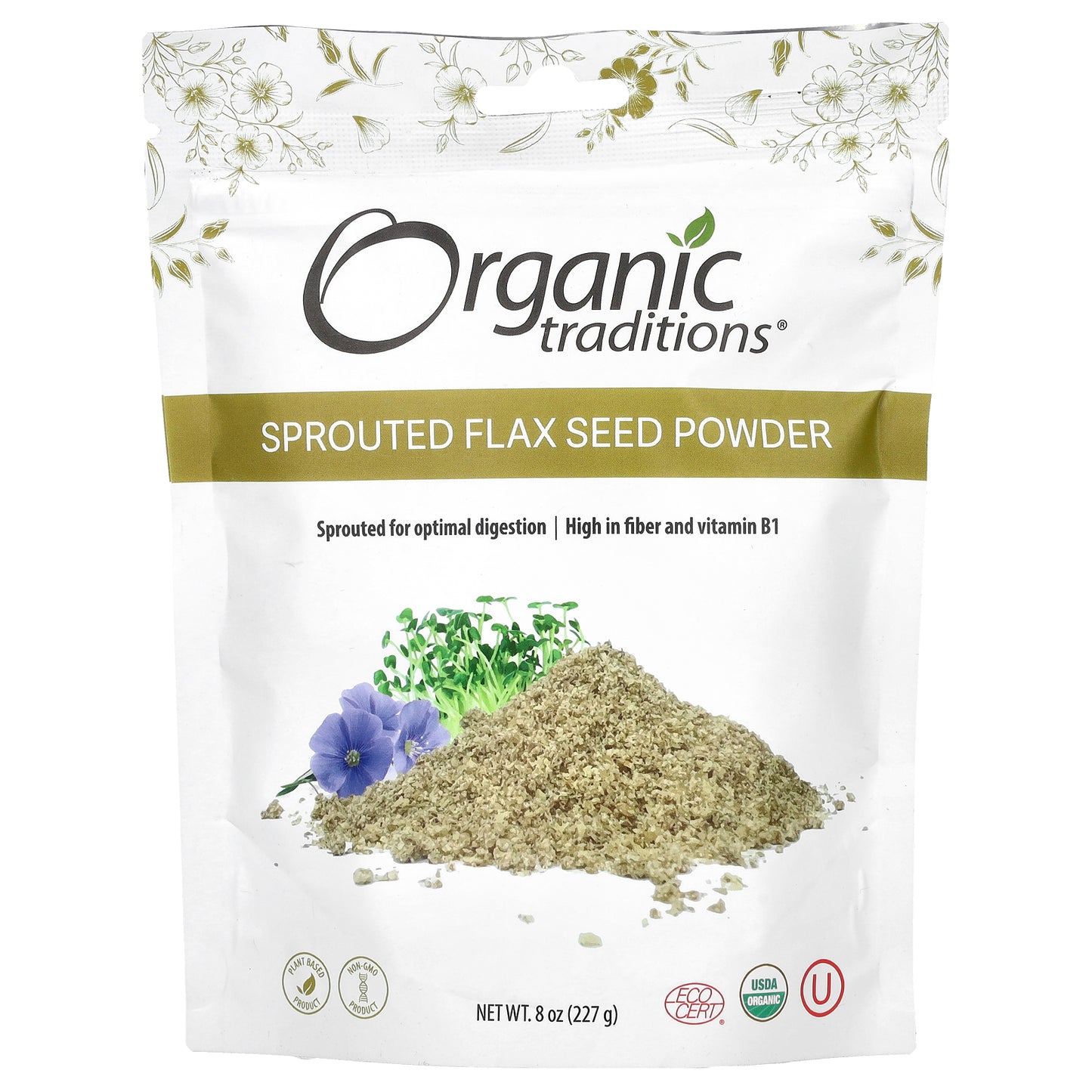 Organic Traditions, Sprouted Flax Seed Powder, 8 oz (227 g)