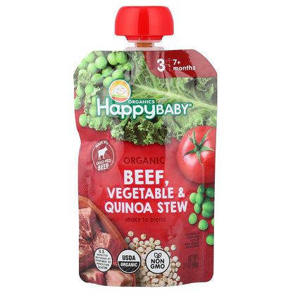 Happy Family Organics, Happy Baby®, Organic Beef, 7+ Months, Vegetable & Quinoa Stew, 3.5 oz (99 g)