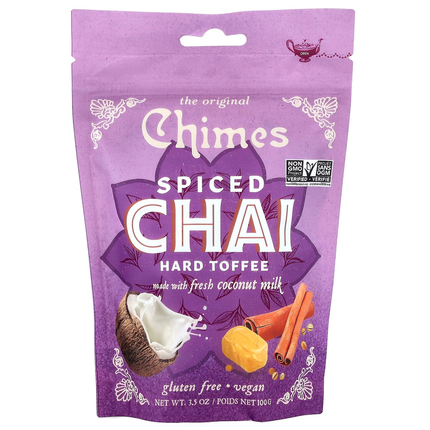 Chimes, Spiced Chai, Hard Toffee, 3.5 oz (100 g)