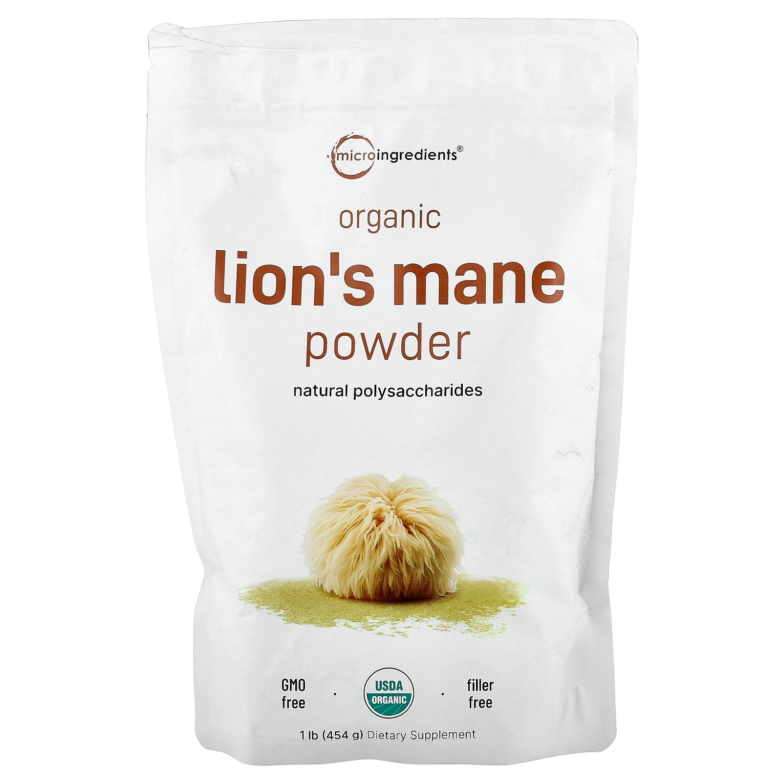 Micro Ingredients, Organic Lion's Mane Powder, 1 lb (454 g)