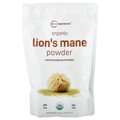 Micro Ingredients, Organic Lion's Mane Powder, 1 lb (454 g)