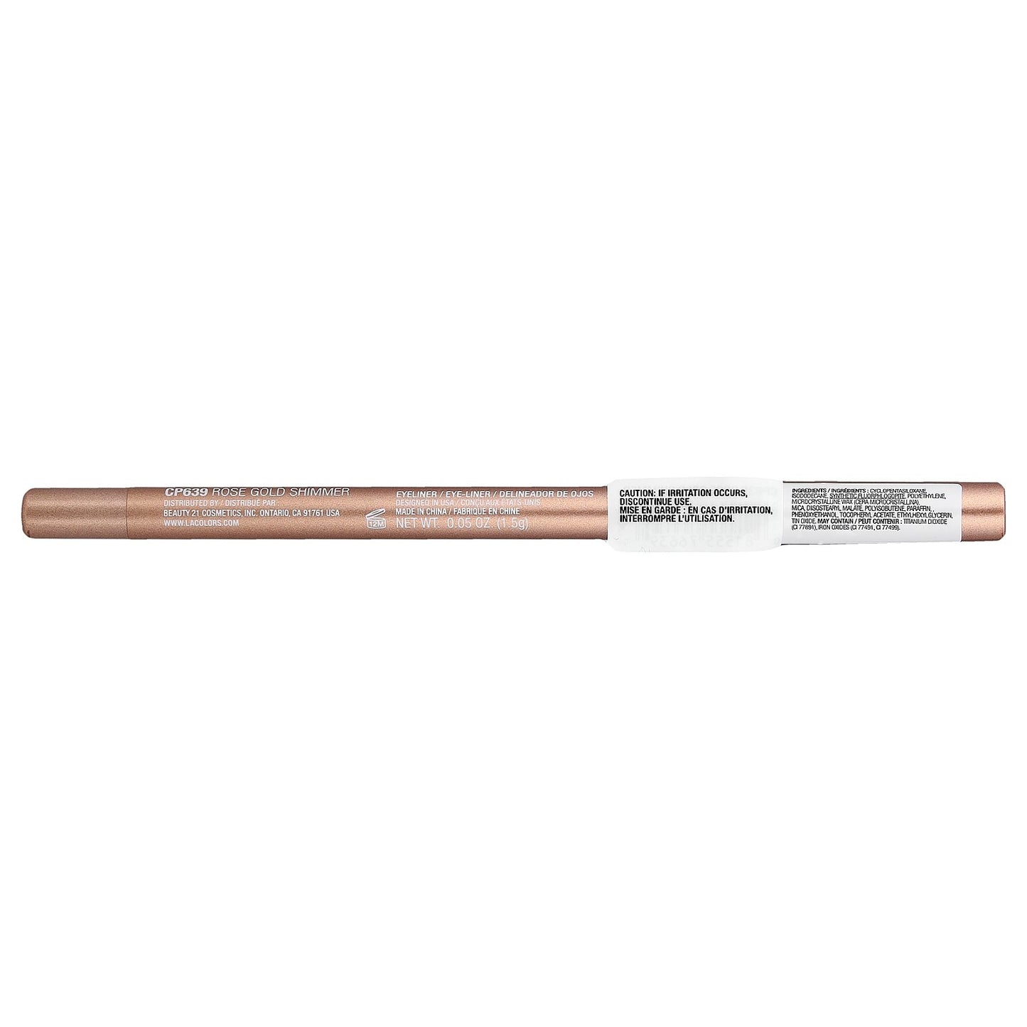 L.A. Colors, Gel Eyeliner, CP639 Rose Gold Shimmer , 0.05 oz (1.5 g)