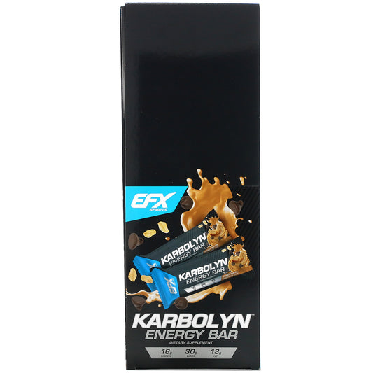 EFX Sports, Karbolyn Energy Bar, Peanut Butter Chocolate Chip, 12 Bars, 2.12 (60 g) Each