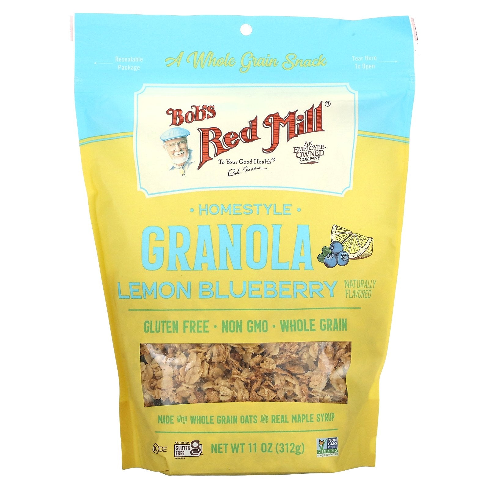 Bob's Red Mill, Homestyle Granola, Lemon Blueberry, 11 oz (312 g)