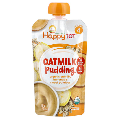 Happy Family Organics, Happy Tot®, Oatmilk Pudding, Stage 4, Organic Oatmilk, Bananas & Sweet Potatoes, 4 oz (113 g)