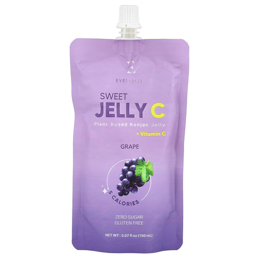 Everydaze, Sweet Jelly C, Plant Based Konjac Jelly, Grape, 5.07 fl oz (150 ml)