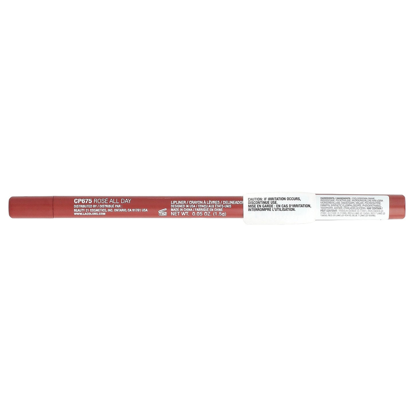 L.A. Colors, Gel Lipliner, CP675 Rose All Day, 0.05 oz (1.5 g)