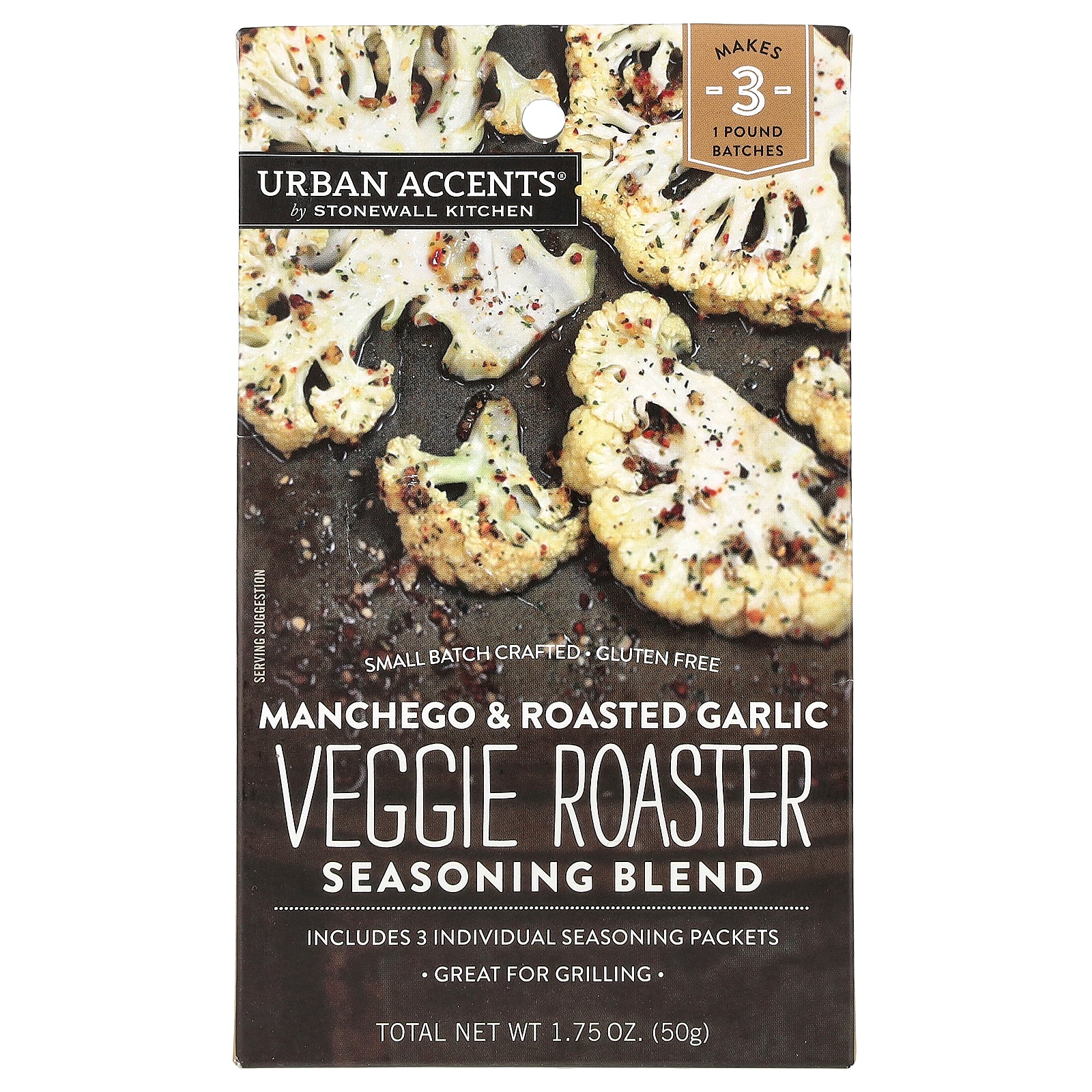 Urban Accents, Veggie Roaster Seasoning Blend, Manchego & Roasted Garlic, 1.75 oz (50 g)