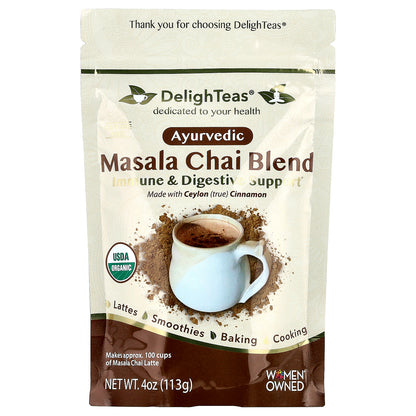 DelighTeas, Ayurvedic Masala Chai Blend, Caffeine Free, 4 oz (113 g)