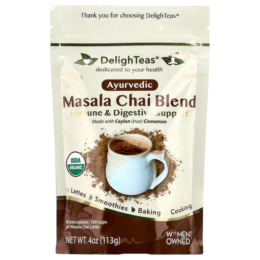 DelighTeas, Ayurvedic Masala Chai Blend, Caffeine Free, 4 oz (113 g)