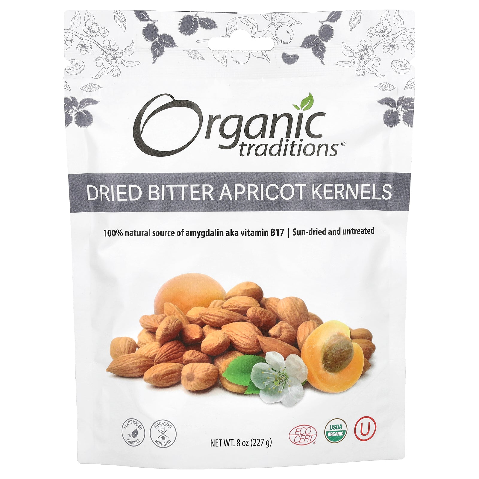 Organic Traditions, Dried Bitter Apricot Kernels, 8 oz (227 g)