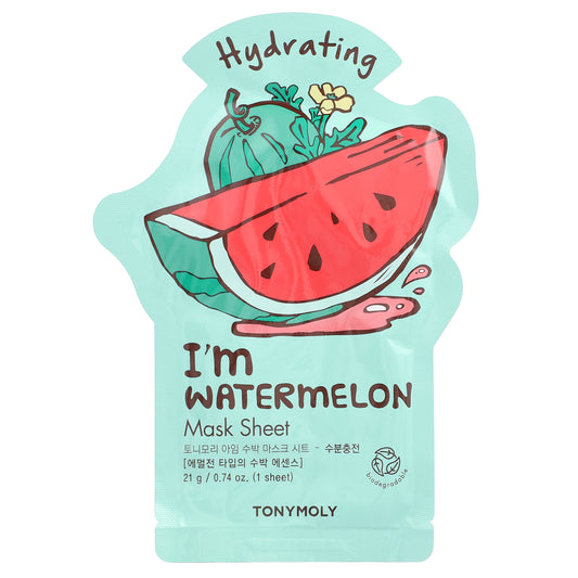 TonyMoly, I'm Watermelon, Hydrating Beauty Mask Sheet, 1 Sheet, 0.74 oz (21 g)