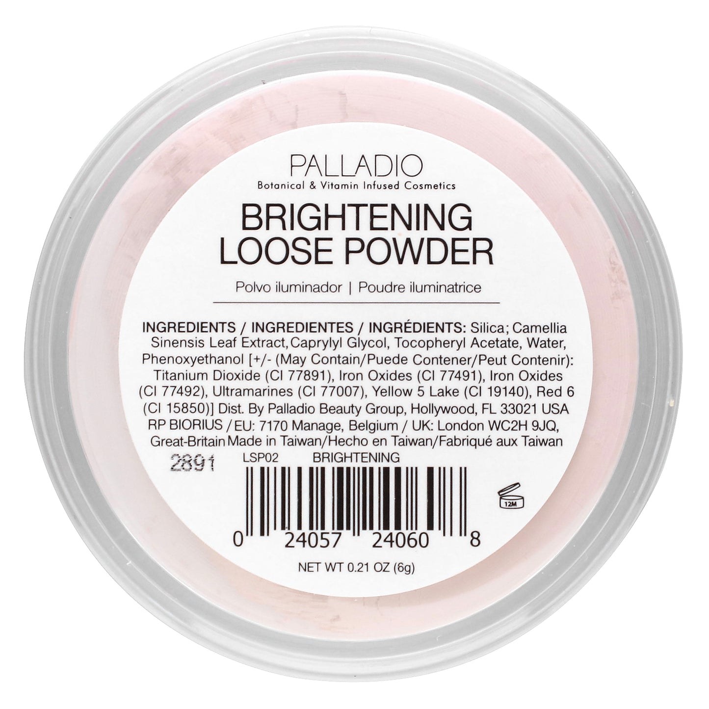 Palladio, 4Ever + Ever, Brightening Loose Powder with Green Tea, 0.21 oz (6 g)