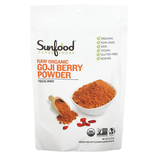 Sunfood, Raw Organic Goji Berry Powder, 8 oz (227 g)