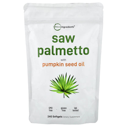 Micro Ingredients, Saw Palmetto with Pumpkin Seed Oil, 240 Softgels