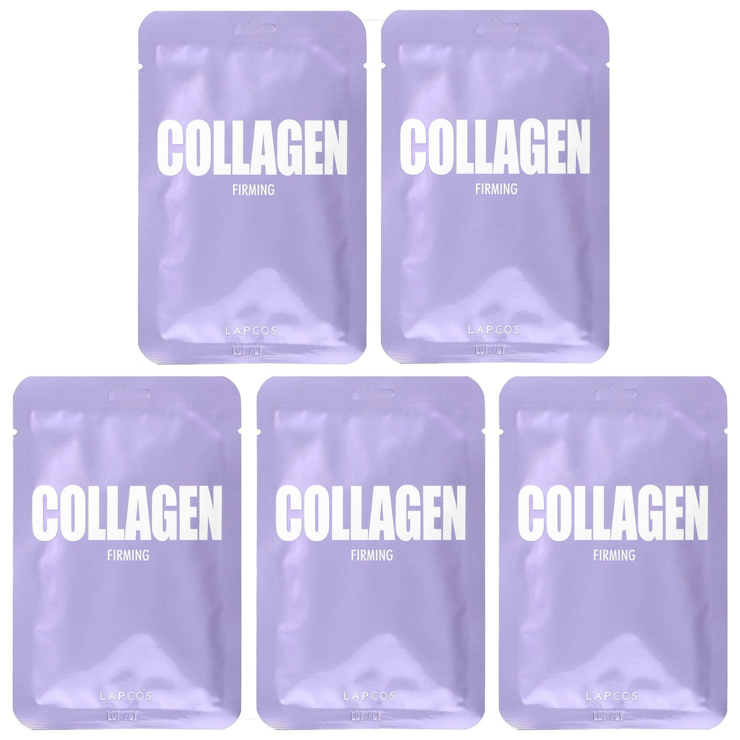 Lapcos, Collagen Firming Beauty Sheet Mask, 5 Sheets, 0.84 fl oz (25 ml) Each