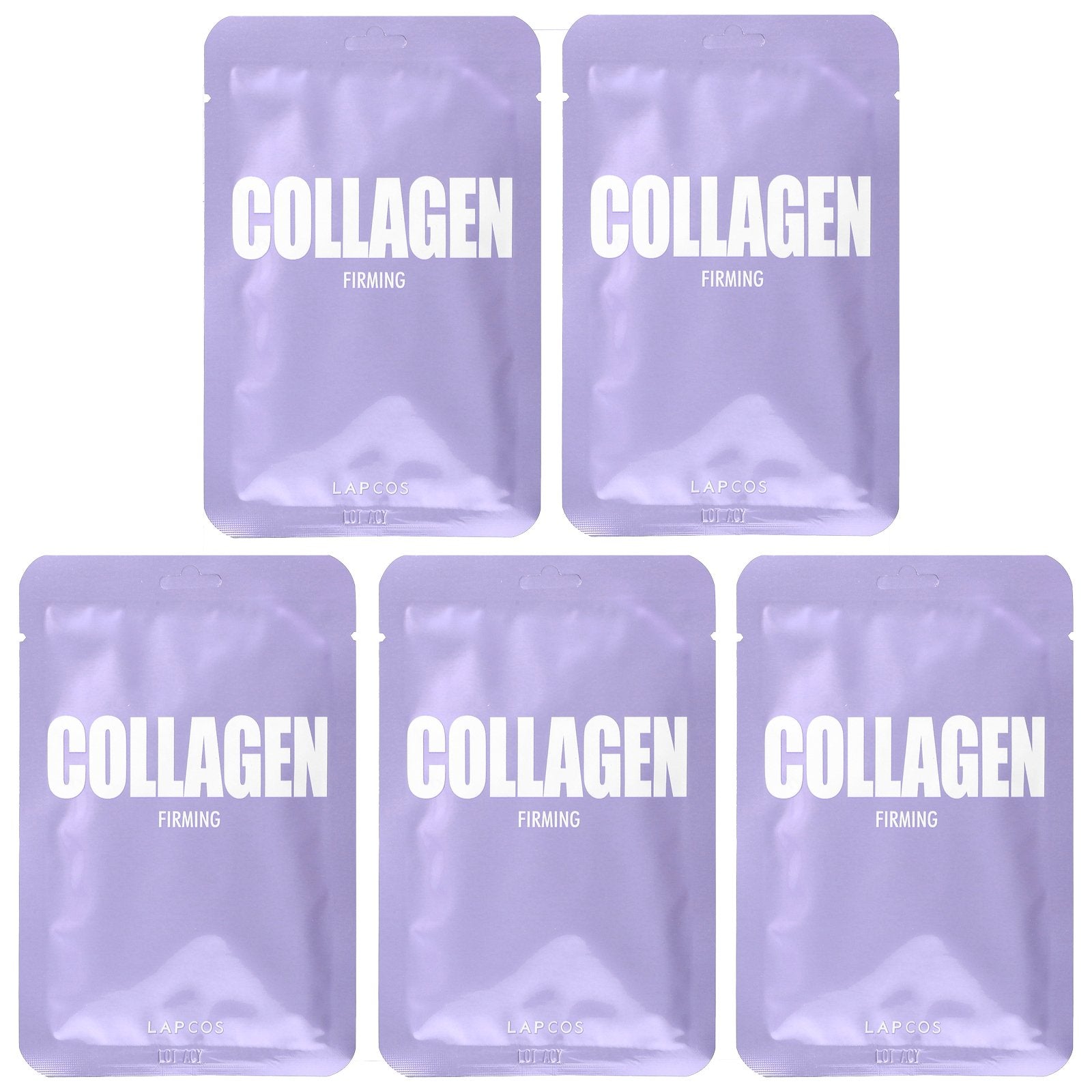 Lapcos, Collagen Firming Beauty Sheet Mask, 5 Sheets, 0.84 fl oz (25 ml) Each