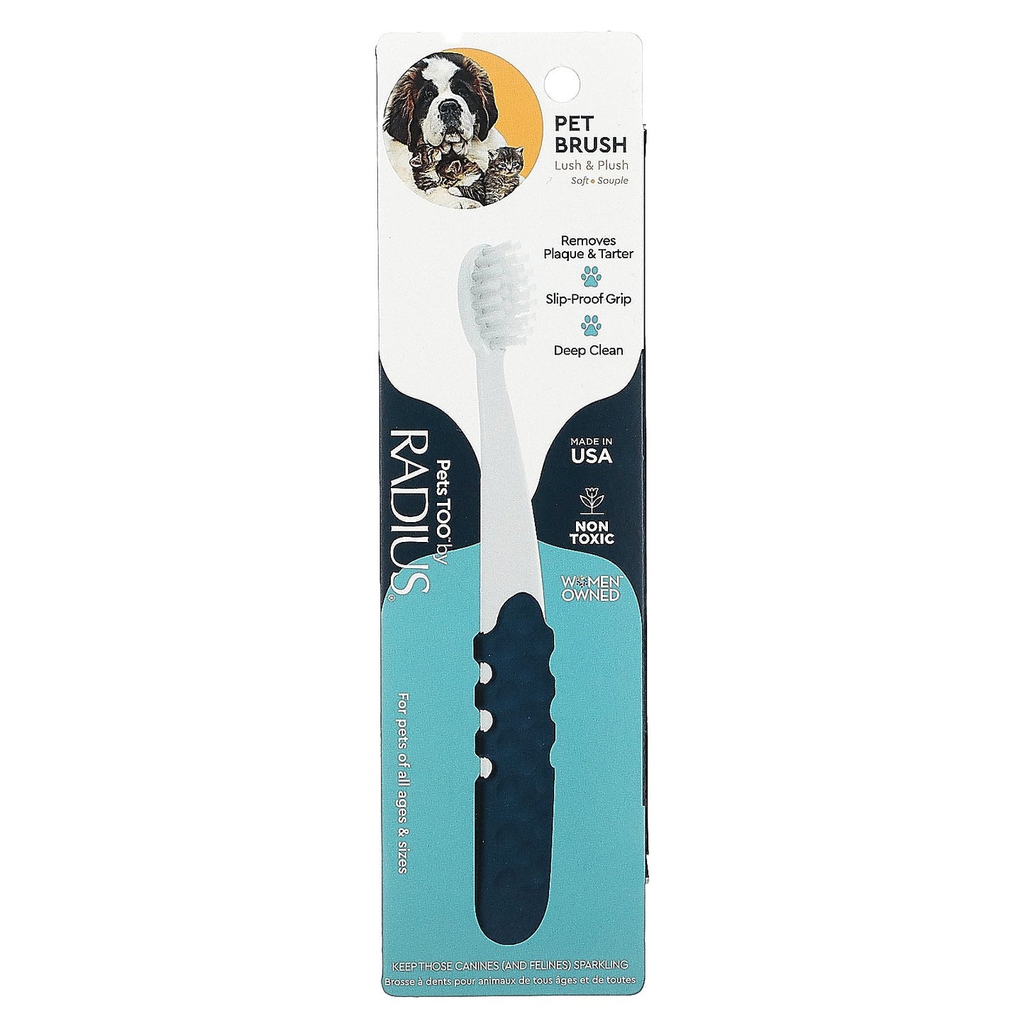 RADIUS, Pet Toothbrush, Lush & Plush, Soft, 1 Toothbrush