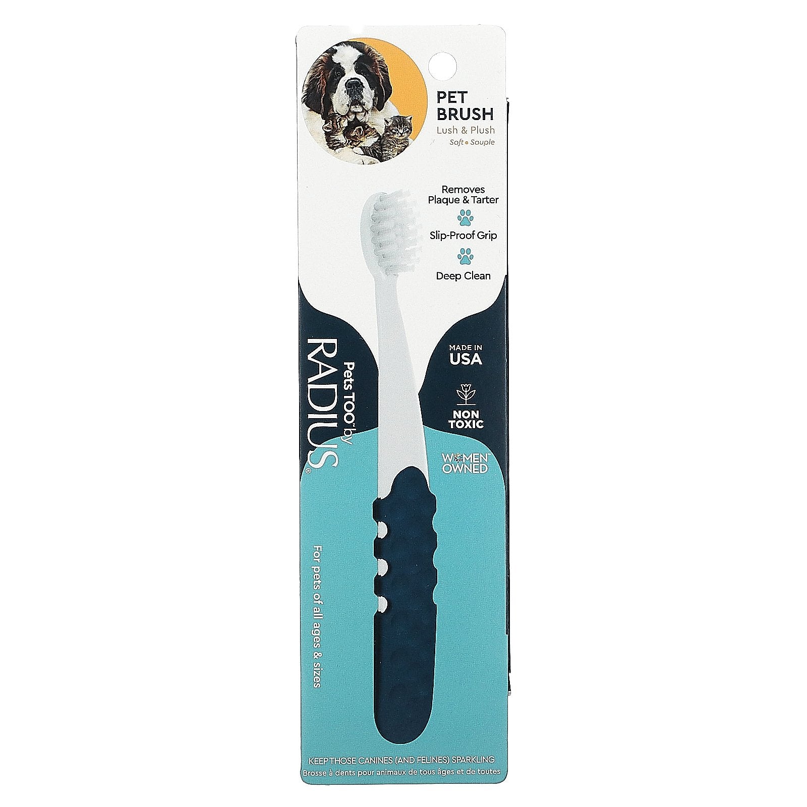 RADIUS, Pet Toothbrush, Lush & Plush, Soft, 1 Toothbrush