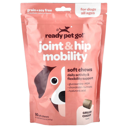 Ready Pet Go, Joint & Hip Mobility, For Dogs, All Ages, Grilled Chicken, 90 Soft Chews, 15.9 oz (450 g)