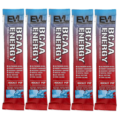 EVLution Nutrition, BCAA Energy®, Rocket Pop, 5 Packets, 0.33 oz (9.4 g) Each