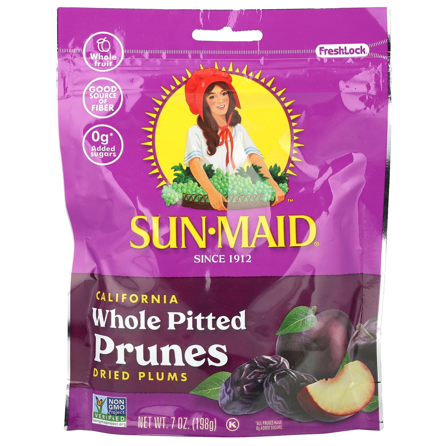 Sun-Maid, California Whole Pitted Prunes, Dried Plums, 7 oz (198 g)