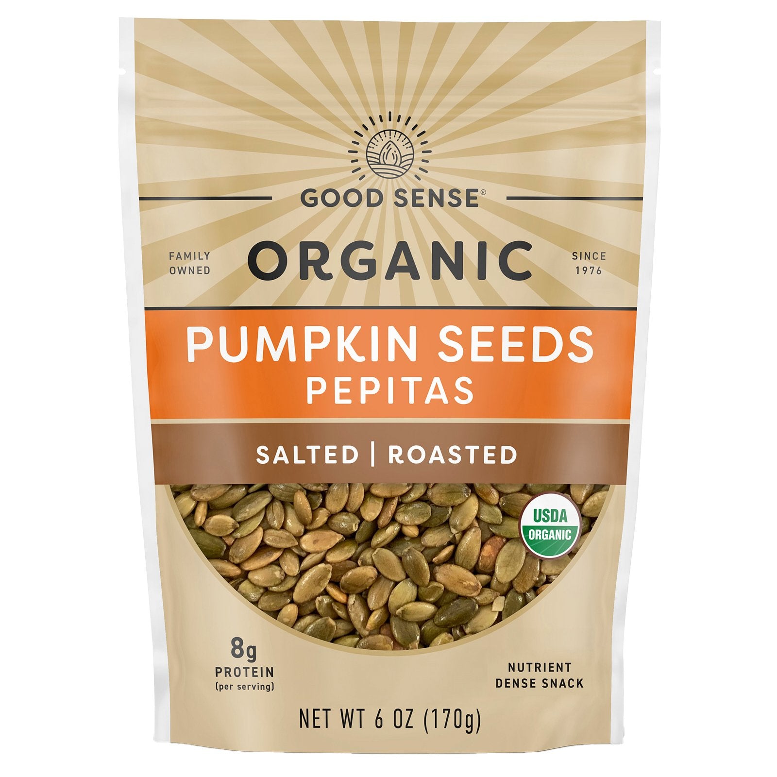 Good Sense, Organic Pumpkin Seeds Pepitas, Salted, Roasted, 6 oz (170 g)