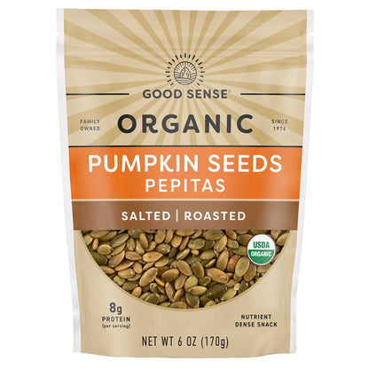 Good Sense, Organic Pumpkin Seeds Pepitas, Salted, Roasted, 6 oz (170 g)