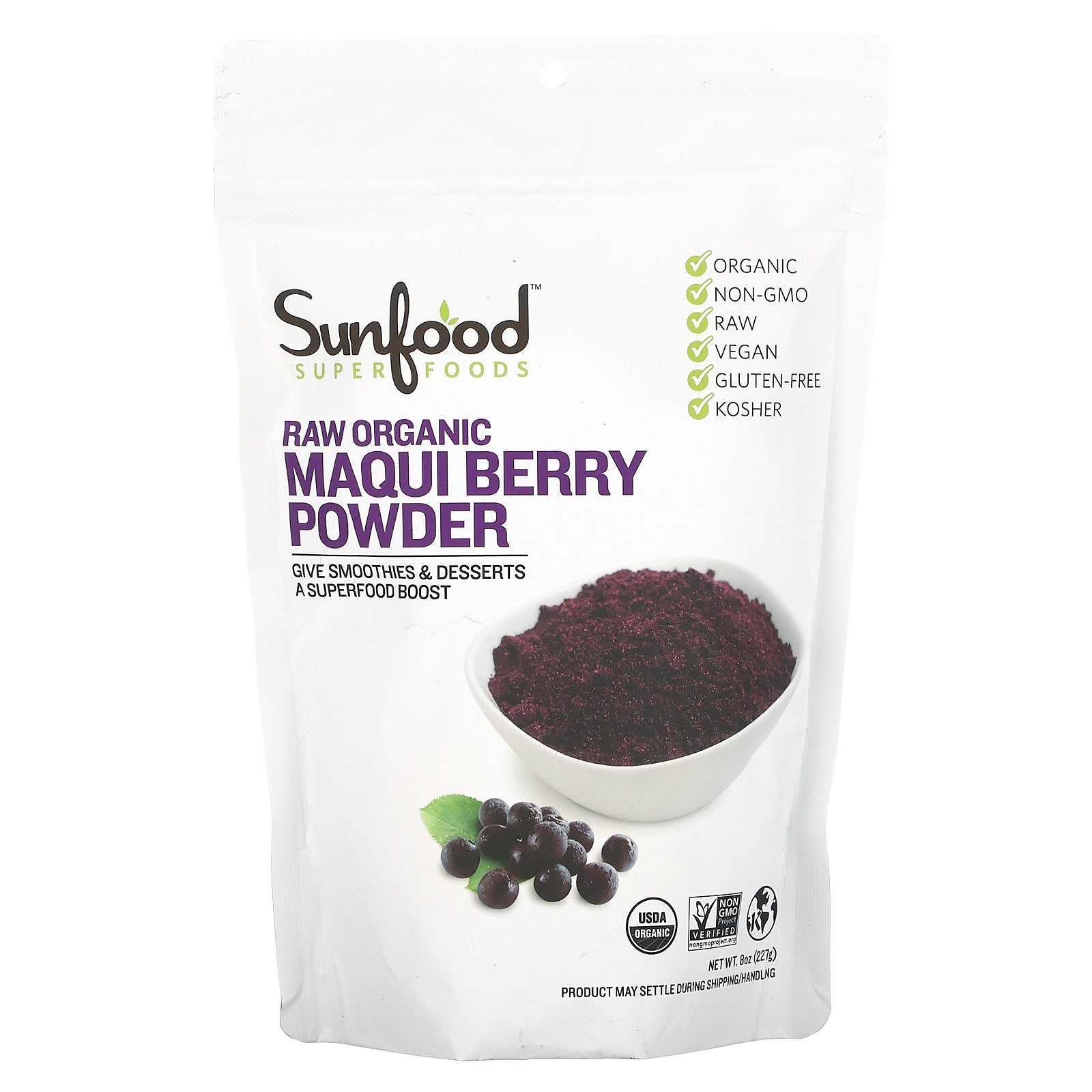 Sunfood, Superfoods, Raw Organic Maqui Berry Powder, 8 oz (227 g)