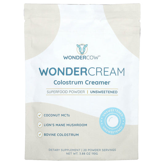 Wondercow, WonderCream, Colostrum Creamer, Unsweetened, 3.88 oz (110 g)