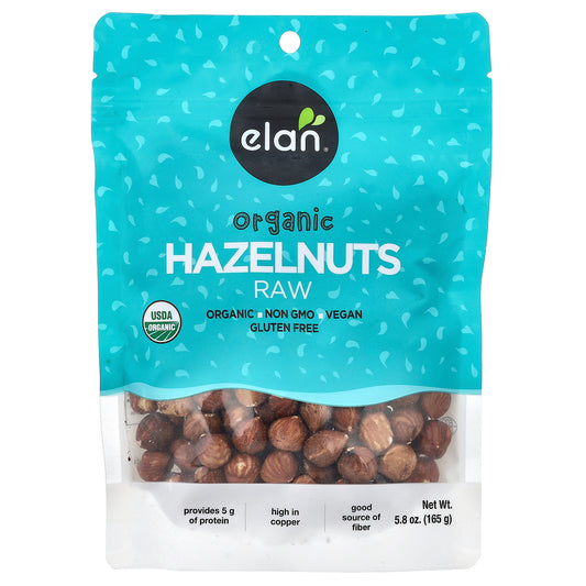 Elan, Organic Hazelnuts, Raw, 5.8 oz (165 g)