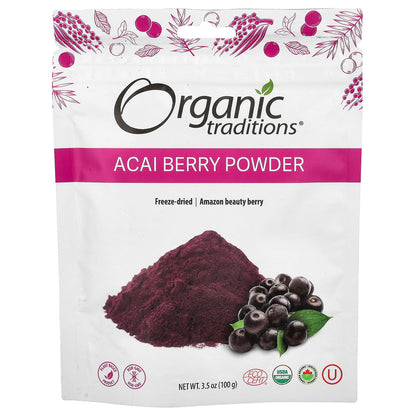 Organic Traditions, Acai Berry Powder, 3.5 oz (100 g)