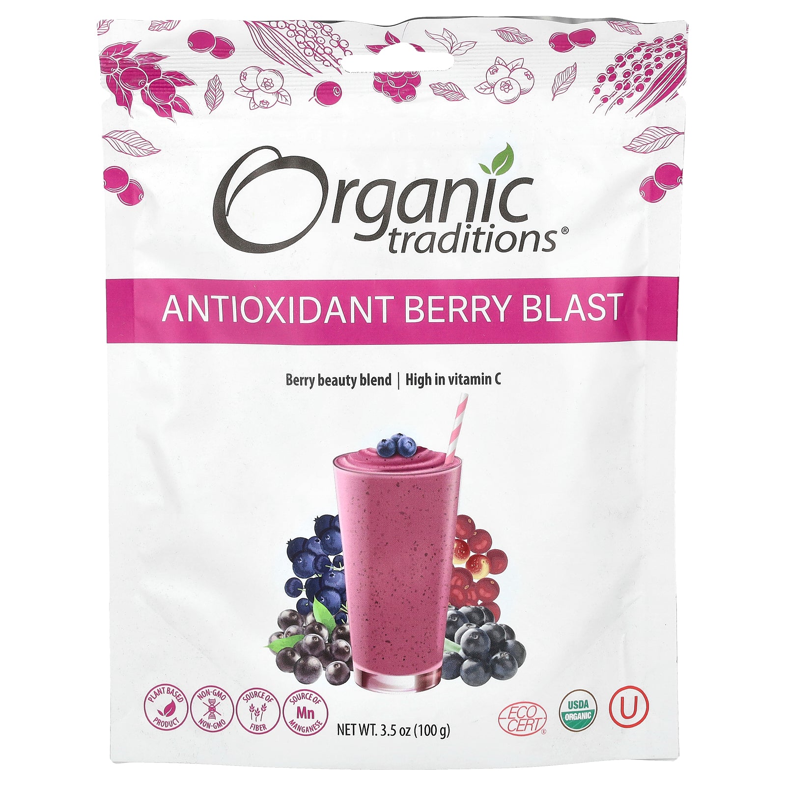 Organic Traditions, Antioxidant Berry Blast, 3.5 oz (100 g)