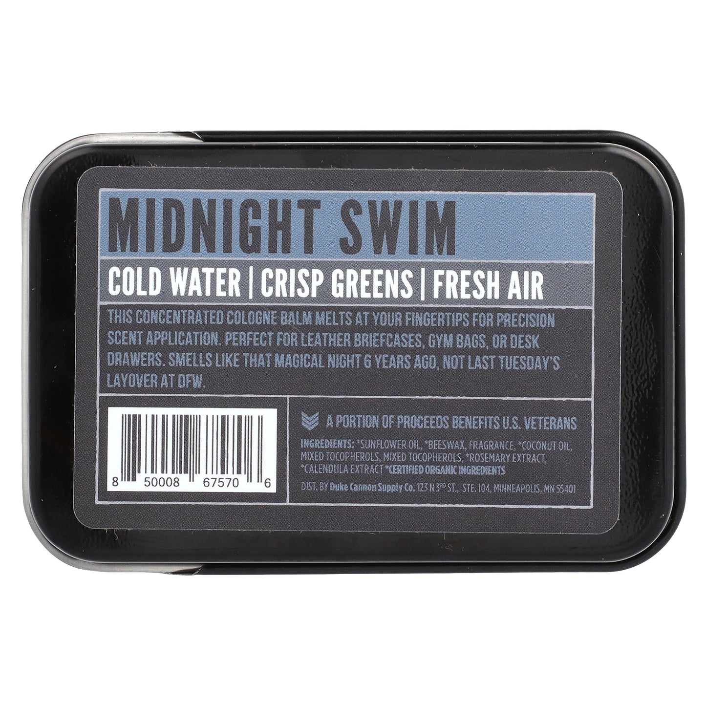Duke Cannon Supply Co., Solid Cologne, Midnight Swim, Dark Water, 1.5 oz