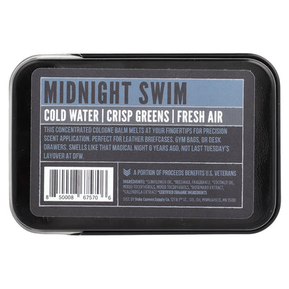 Duke Cannon Supply Co., Solid Cologne, Midnight Swim, Dark Water, 1.5 oz