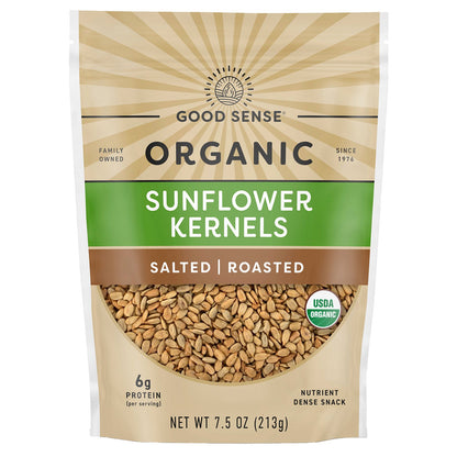 Good Sense, Organic Sunflower Kernels, Salted, Roasted, 7.5 oz (213 g)