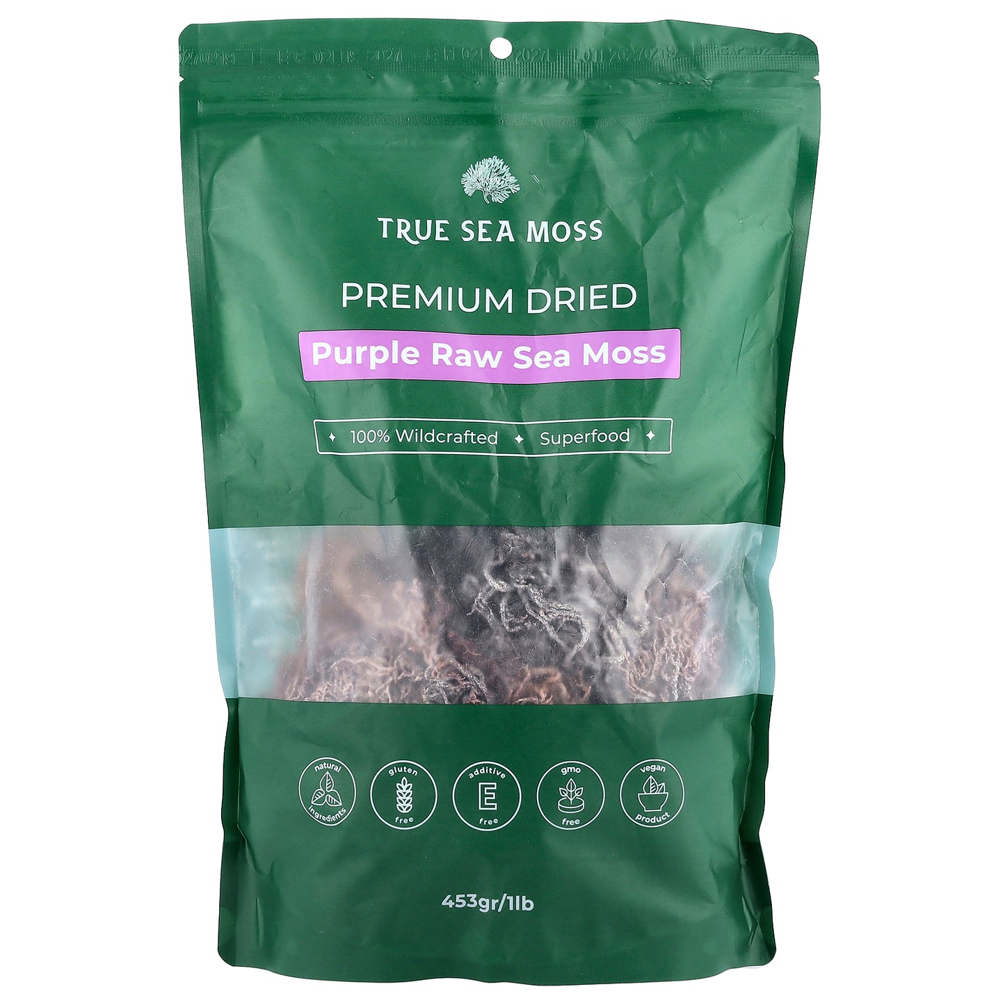 True Sea Moss, Purple Raw Sea Moss , 1 lb (453 g)