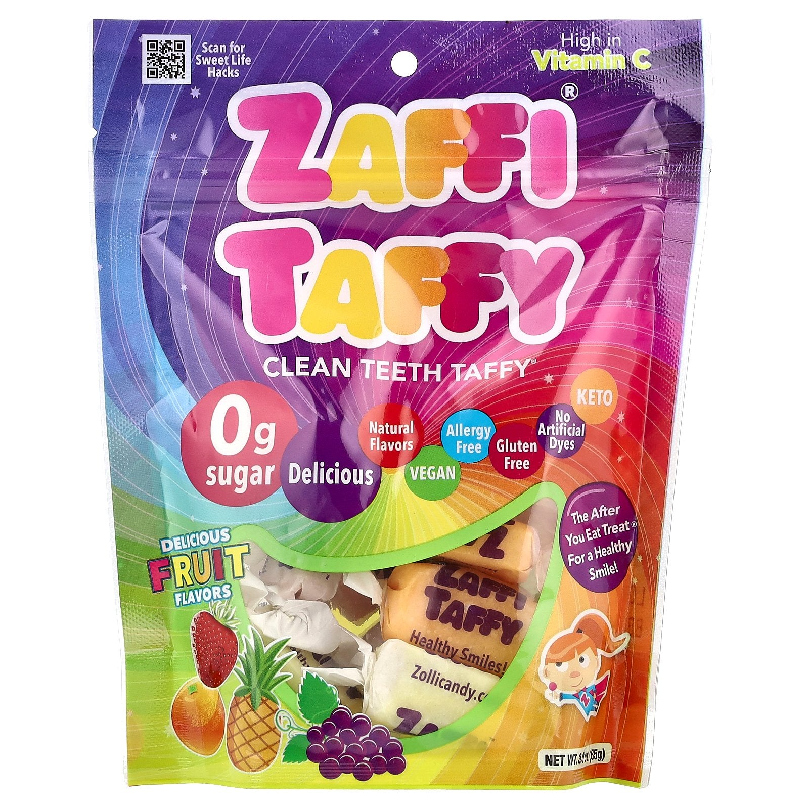 Zollipops, Zaffi® Taffy, Delicious Fruit, 3 oz (85 g)