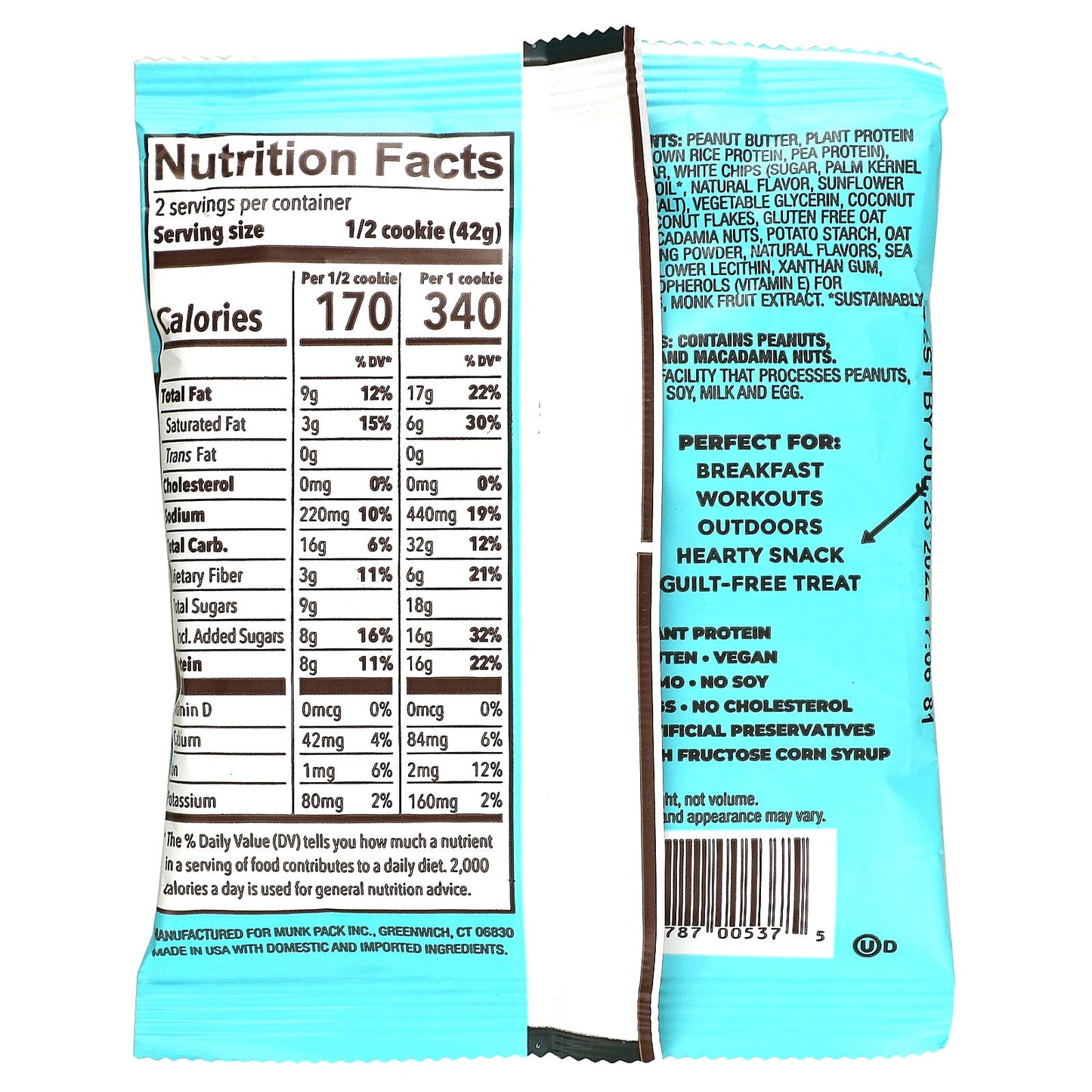 Munk Pack, Protein Cookie, Coconut White Chip Macadamia, 2.96 oz (84 g)