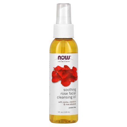 NOW Foods, Solutions, Soothing Rose Facial Cleansing Oil, 4 fl oz (118 ml)