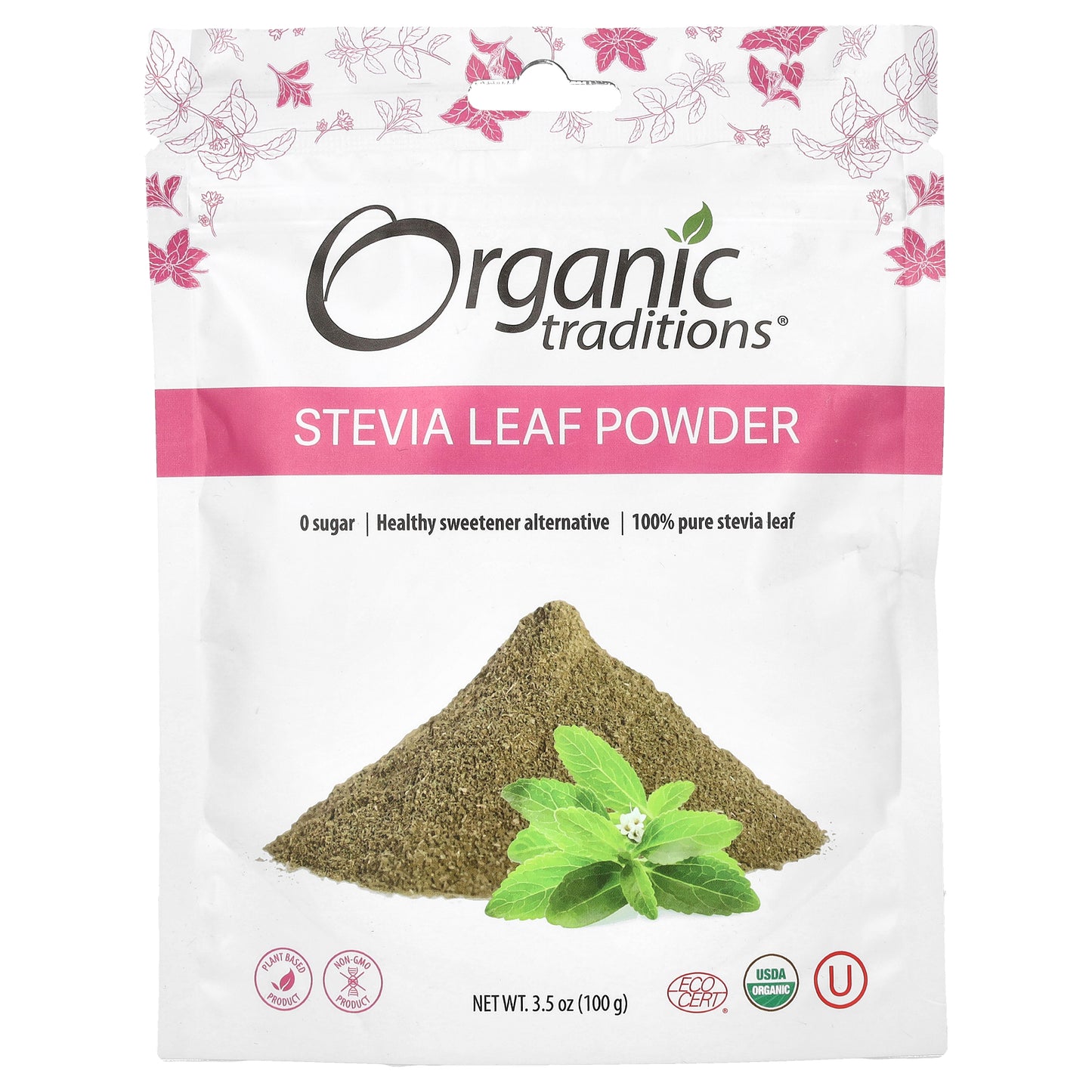 Organic Traditions, Stevia Leaf Powder, 3.5 oz (100 g)