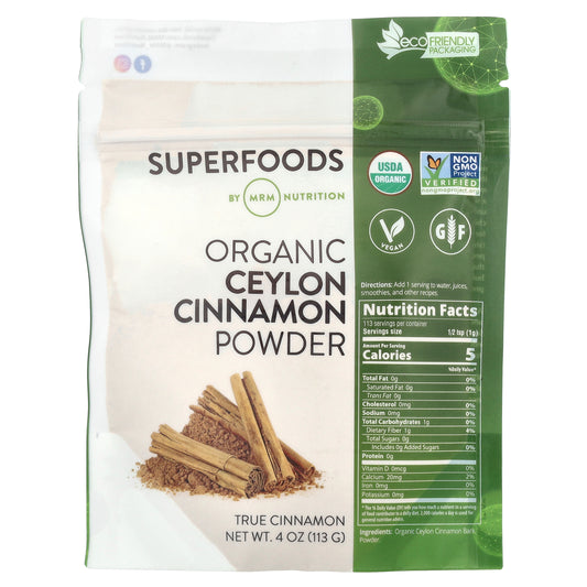 MRM Nutrition, Organic Ceylon Cinnamon Powder, 4  oz (113 g)