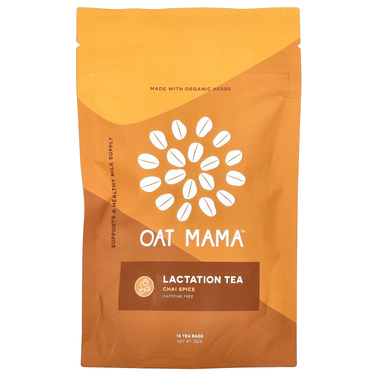 Oat Mama, Lactation Tea, Chai Spice, Caffeine Free, 14 Tea Bags, 32 g