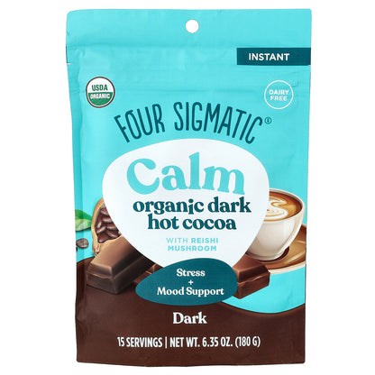 Four Sigmatic, Calm, Organic Dark Hot Cocoa, 6.35 oz (180 g)