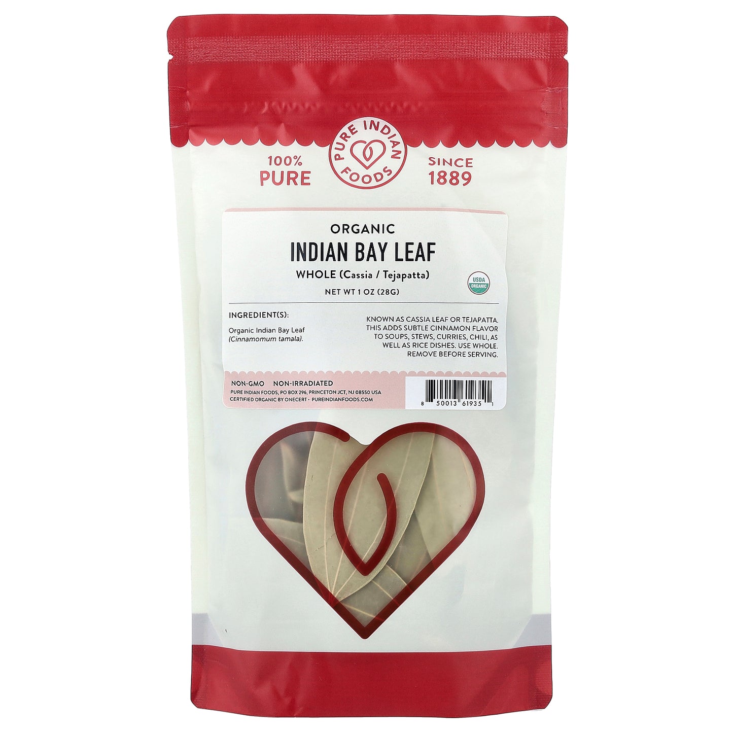 Pure Indian Foods, Organic Indian Bay Leaf, Whole , 1 oz (28 g)