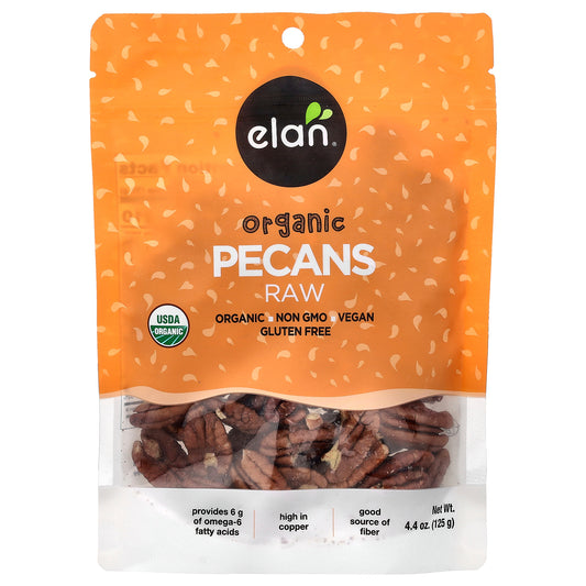Elan, Organic Pecans, Raw , 4.4 oz (125 g)