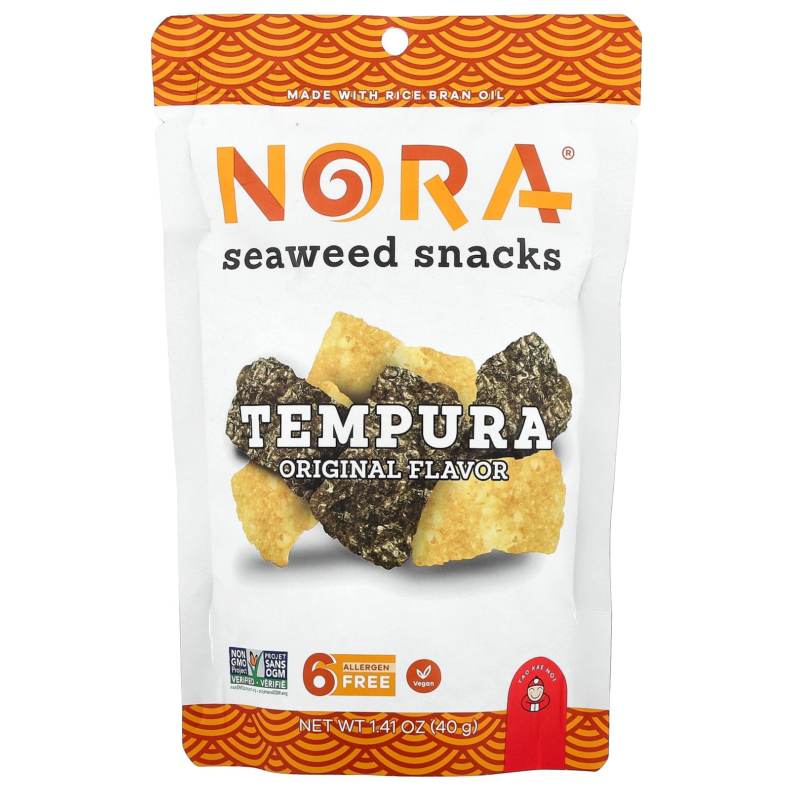Nora Snacks, Seaweed Snacks, Tempura, Original, 1.41 oz (40 g)