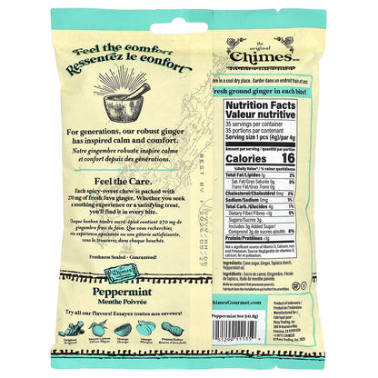 Chimes, Ginger Chews, Peppermint, 5 oz (141.8 g)