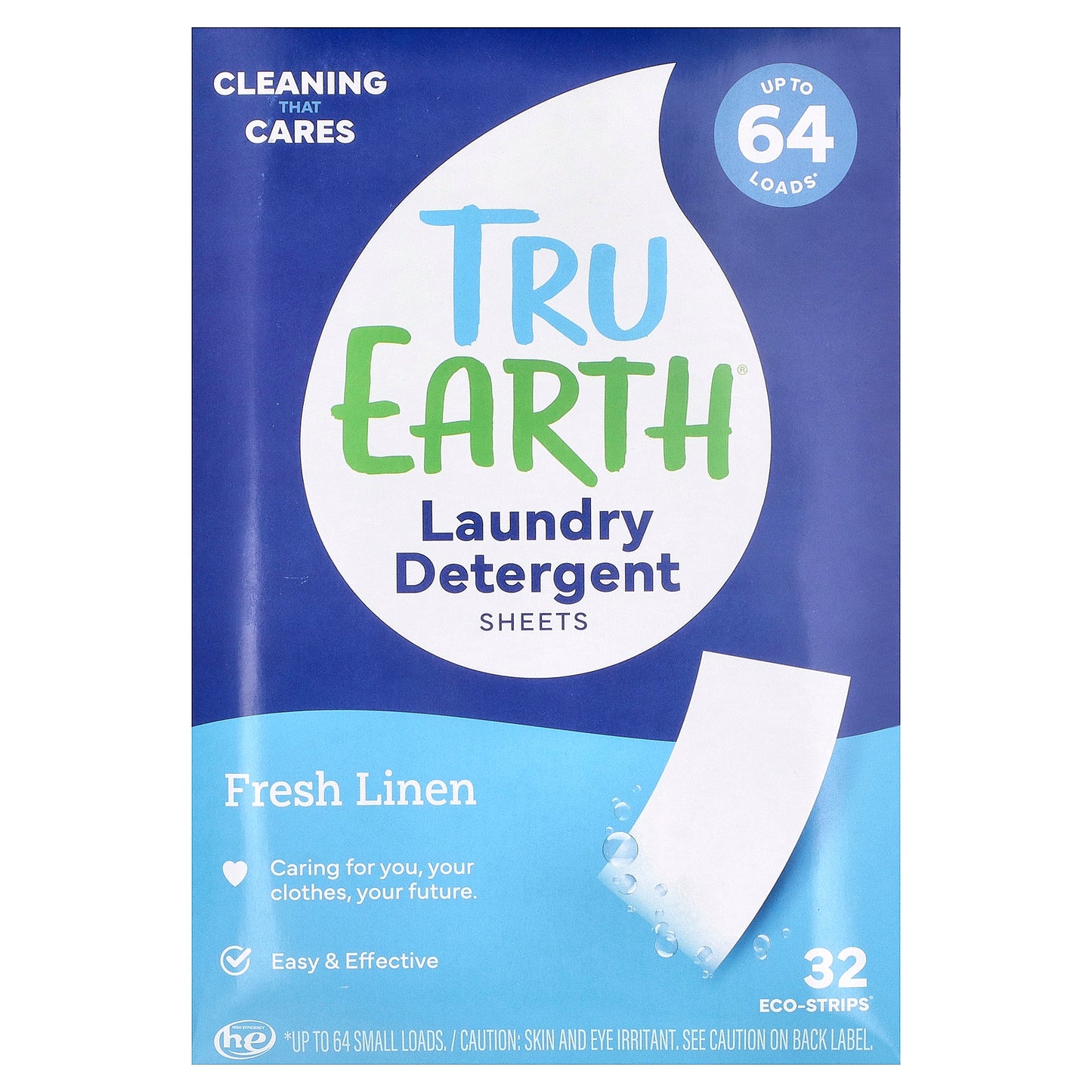 Tru Earth, Laundry Detergent Sheets, Fresh Linen, 32 Eco-Strips®